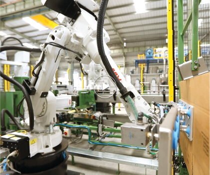 Six Axis Case Packer for Multiple Sized Bottles